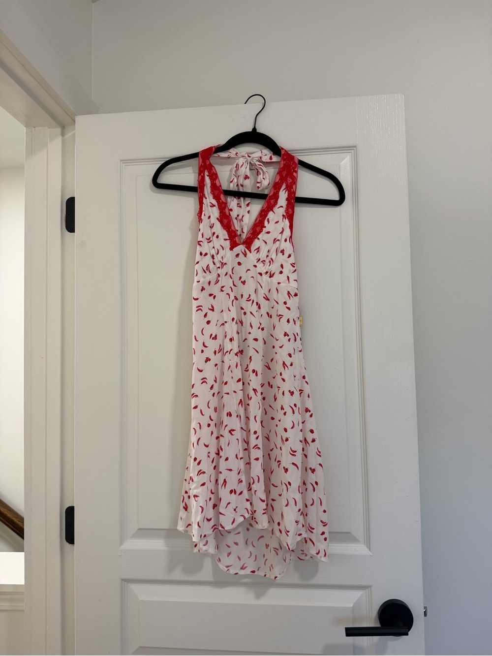 NWT White Dress with Red Chili Pepper Print
